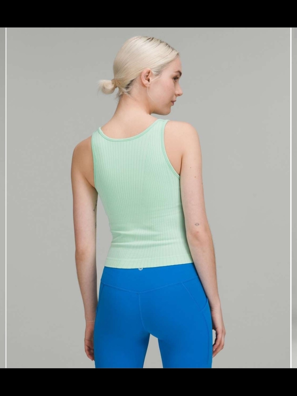 Lululemon Ebb To Street Cropped Tank In Wild Mint Sz 4 - Picture 2 of 8